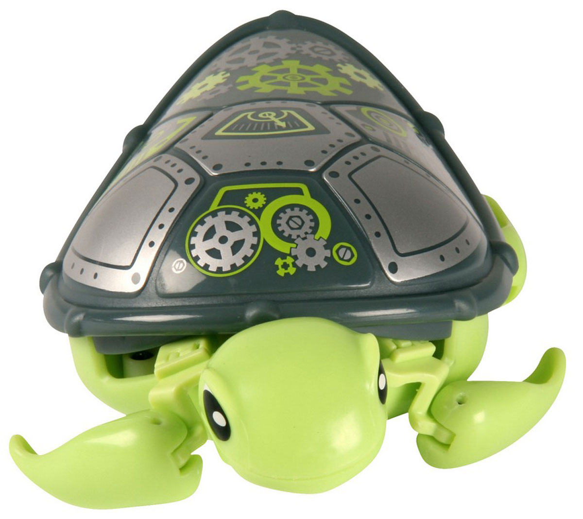 Moose Интерактивная игрушка Черепашка Bolts28199/ast28095(28196,28197,28198,28199) Moose Интерактивная игрушка Черепашка Bolts28199/ast28095(28196,28197,28198,28199)Интерактивная игрушка Moose Черепашка Bolts без сомнения заинтригует детей, которые очень любят животных. Игрушка выполнена из прочных материалов и обладает интересным окрасом. От своих живых собратьев черепашка отличается яркой расцветкой. Голова и ласты выкрашены в зеленый цвет, а ее панцирь украшен разнообразными болтиками и ключиками. На брюшке черепахи находится кнопка для включения - выключения игрушки. Питомец отлично ползает по суше, а так же плавает в воде. При движении черепашка передвигает ластами и шевелит головой словно настоящая. Купание с таким питомцем обязательно вызовет у ребенка неподдельный восторг, даже нелюбимое занятие как мытье головы пройдет незамеченным. Для работы понадобится батарейка типа ААА (в комплект не входит).