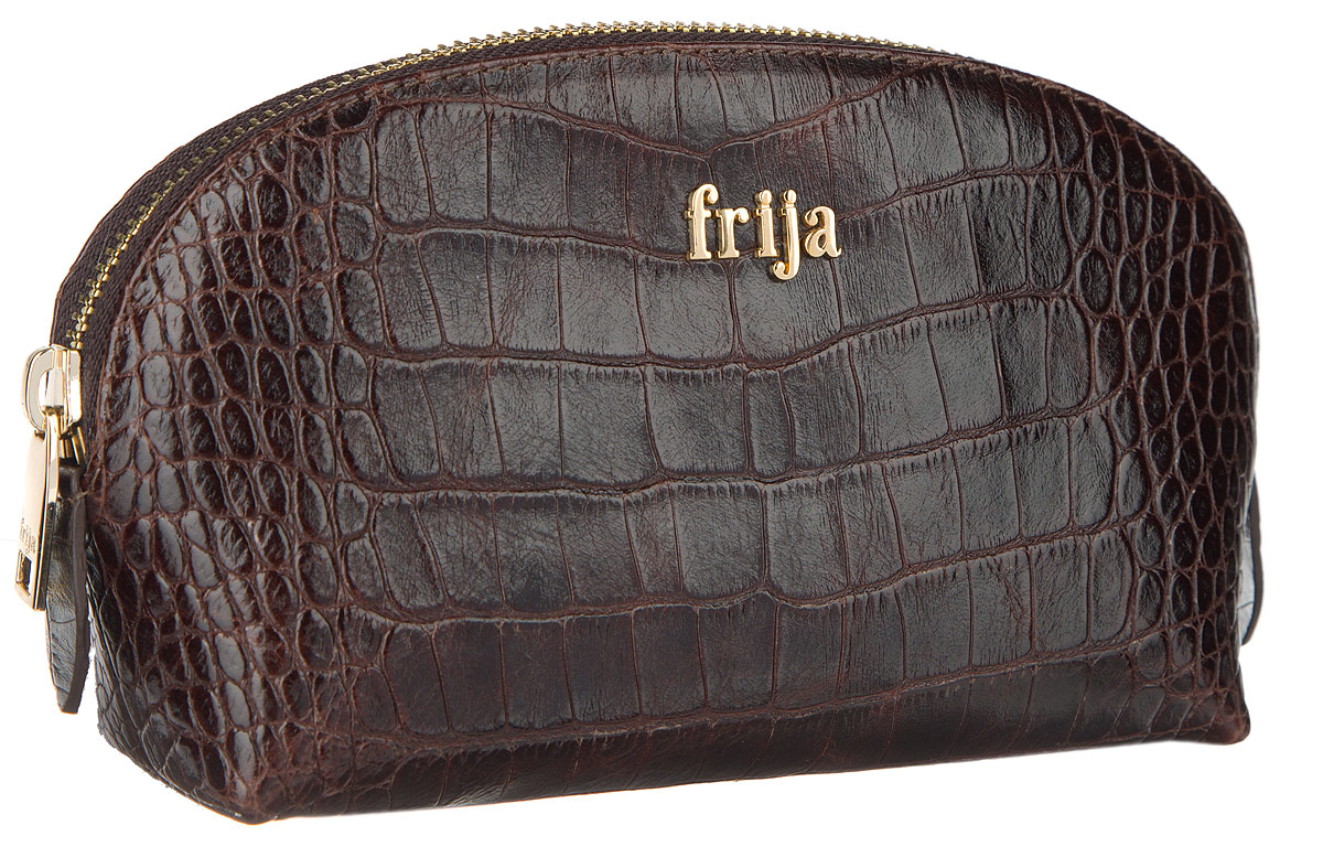 Косметичка Frija, цвет: темно-коричневый. 15-049-1215-049-12 Косметичка Frija, цвет: темно-коричневый. 15-049-1215-049-12Элегантная косметичка Frija выполнена из натуральной кожи с декоративным тиснением под кожу рептилии, оформлена металлической фурнитурой с символикой бренда. Изделие содержит вместительное отделение. Широкое устойчивое дно и удобная застежка-молния делают аксессуар универсальным в повседневном использовании. Этот яркий стильный аксессуар дополнит ваш образ и станет незаменимой вещью для хранения косметики.