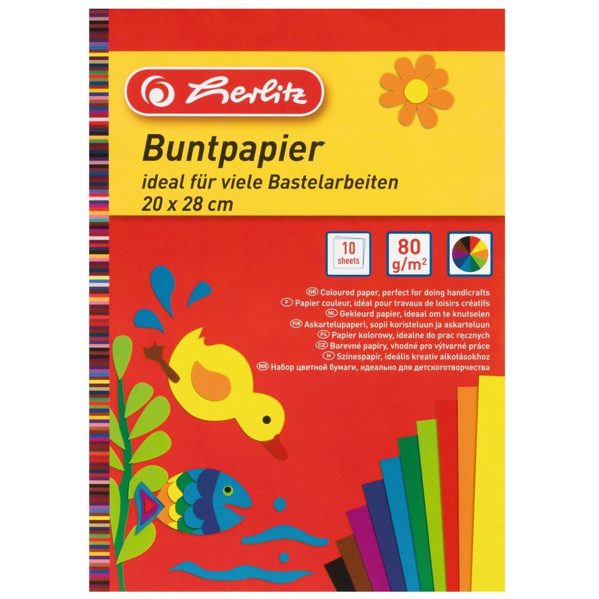 Herlitz Набор цветной бумаги Buntpapier10668085 Herlitz Набор цветной бумаги Buntpapier10668085Цветная бумага от Herlitz - это прочная, плотная и гладкая бумага для детского творчества. Бумага сформирована в виде блокнота и насыщена яркими цветами. Работа с цветной бумагой от Herlitz благотворно влияет на развитие мышления, воображения и мелкой моторики рук.