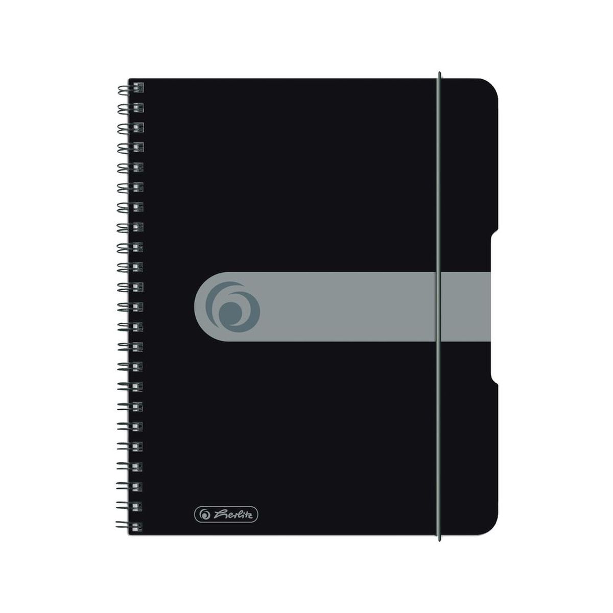 Herlitz Блокнот Easy Orga To Go 80 листов в клетку формат А5 цвет черный11293768 Herlitz Блокнот Easy Orga To Go 80 листов в клетку формат А5 цвет черный11293768Удобный блокнот Herlitz Easy Orga To Go - незаменимый атрибут современного человека, необходимый для рабочих или школьных записей. Блокнот содержит 80 листов формата А5 в клетку без полей. Обложка выполнена из качественного полипропилена. Внутренний спиральный блок изготовлен из металла и гарантирует надежное крепление листов. Блокнот имеет закругленные углы и нежный дизайн бордового цвета. Блокнот для записей Herlitz Easy Orga To Go станет достойным аксессуаром среди ваших канцелярских принадлежностей. Это отличный подарок как коллеге или деловому партнеру, так и близким людям.