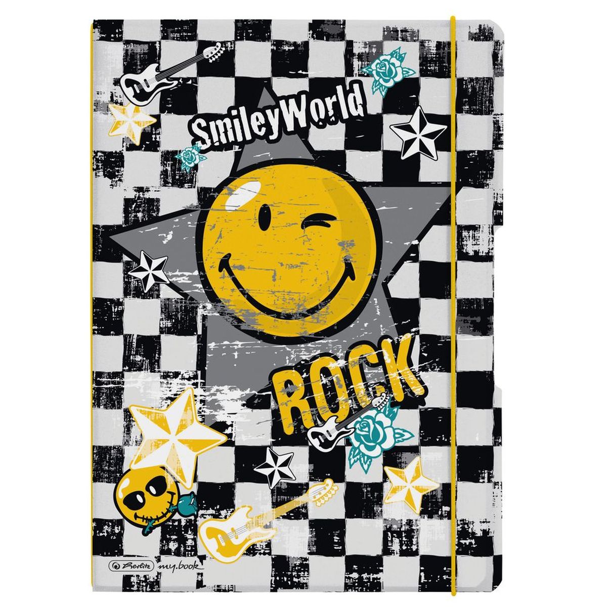 Herlitz Блокнот my.book Flex Smiley Rock 80 листов в клетку/линейку11361623 Herlitz Блокнот my.book Flex Smiley Rock 80 листов в клетку/линейку11361623Комбинируемый блокнот от Herlitz my.book Flex Smiley Rock подойдет для любого случая: в университете, в школе, дома или в офисе. Получите ежедневную дозу Рок н ролла с новой дизайнерской серией Smiley World! Клевые и прикольные смайлы, «шахматный» дизайн, а также различные детали рок-культуры, такие как гитары или розы, стилизованные под тату, привлекут внимание любого подростка. Благодаря разным бумажным сменным блокам, а также эластичным резинкам и креплению блокнот my.book всегда остается уникальным и разнообразным. С помощью наборов эластичных резинок вы можете немного менять внешний вид своего блокнота my.book flex каждый день. При желании вы можете просто продолжать использовать свою любимую обложку, потому что с бумажными блоками всегда есть, где писать. Пластиковый блокнот my.book flex завоюет ваше сердце. Пластиковая версия блокнота формата A4 имеет еще одно преимущество: уникальная система “2-в-1”. В отличие от обычных...