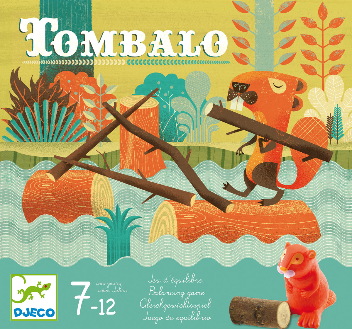 Djeco Настольная игра Томбало08432 Djeco Настольная игра Томбало08432Настольная игра Томбало от Djeco – увлекательная веселая игра с забавными бобрятами, с помощью которых нужно быстрее построить плотину. В набор входит: 1 доска, 50 карт, 3 бобра, 5 маленьких бревен и 4 больших бревна (2 длинных и 2 коротких), 65 прутиков. Цель игры состоит в том, чтобы стать первым игроком, который избавится от всех прутиков, построив плотину над водой. Перед началом игры: Доска устанавливает в центре между игроками, на нее кладется 4 больших бревна: - 2 коротких бревна ставятся вертикально в предусмотренных для этого местах. - 2 длинных бревна кладутся горизонтально на камни. Каждый игрок получает свои прутики: 4 игрока: каждый игрок получает 12 прутиков, 3 игрока: каждый игрок получает 15 прутиков, 2 игрока: каждый игрок получает 20 прутиков. Остальные палочки, бревна и бобры оставляются в стороне и образуют ставку. Колода карт перемешивается и кладется лицом вниз рядом с доской. ...