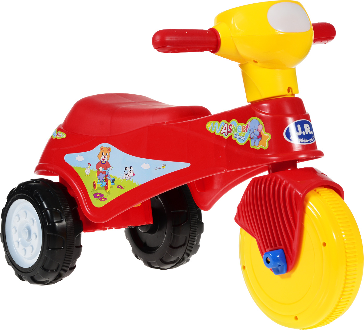 J.R. TOYS Каталка детская Трицикл цвет красныйJR-911AR J.R. TOYS Каталка детская Трицикл цвет красныйJR-911ARКаталка детская J.R. TOYS Трицикл - настоящая находка для вашего ребенка. Выполненная из безопасного пластика красного цвета, устойчивая и прочная каталка будет отличным средством передвижения вашего ребенка. Малыш на ней сможет с легкостью преодолевать любые препятствия на своем пути. Для того чтобы покататься, малышу достаточно просто сесть на сиденье и, отталкиваясь ногами, катиться вперед. Каталка детская J.R. TOYS Трицикл улучшает координацию движений ребенка, баланс и моторику. На этой замечательной каталке ребенок будет чувствовать себя комфортно и безопасно, а прогулки станут веселее и интереснее.