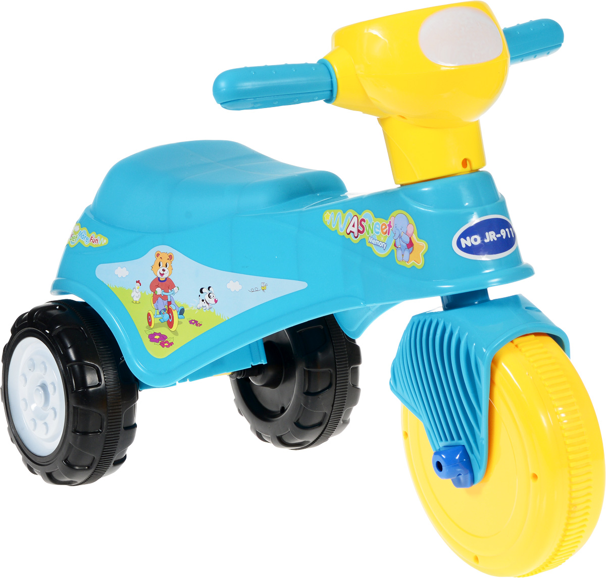 J.R. TOYS Каталка детская Трицикл голубойJR-911AB J.R. TOYS Каталка детская Трицикл голубойJR-911ABКаталка детская J.R. TOYS Трицикл - настоящая находка для вашего ребенка. Выполненная из безопасного пластика яркого цвета, устойчивая и прочная каталка будет отличным средством передвижения вашего ребенка. Для того чтобы покататься, малышу достаточно просто сесть на сиденье и, отталкиваясь ногами, катиться вперед. Каталка детская J.R. TOYS Трицикл улучшает координацию движений ребенка, баланс и моторику. На этой замечательной каталке ребенок будет чувствовать себя комфортно и безопасно, а прогулки станут веселее и интереснее. Изделие поставляется в разобранном виде.
