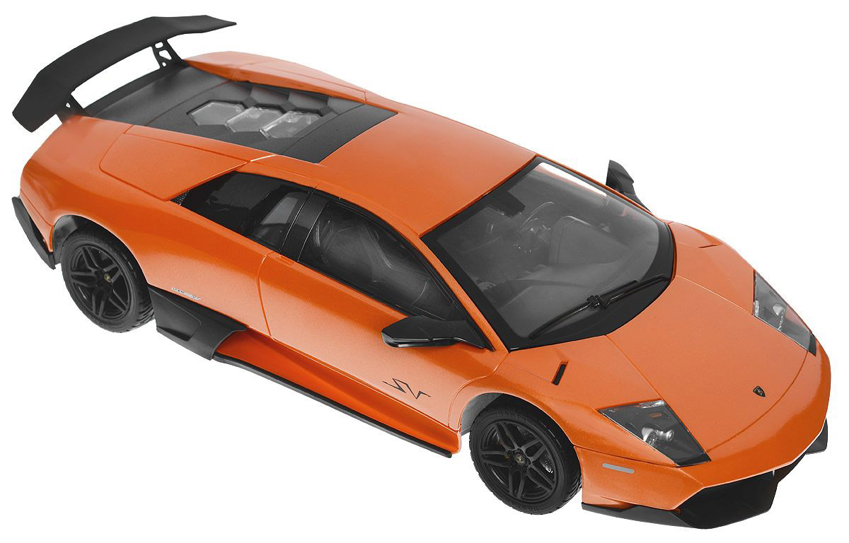 Rastar Радиоуправляемая модель Lamboighini Murcielago LP670-4 SV цвет оранжевый38900 Rastar Радиоуправляемая модель Lamboighini Murcielago LP670-4 SV цвет оранжевый38900Радиоуправляемая машинка Lamborghini Murcielago LP670-4 от Rastar в точности повторяет настоящий автомобиль в пропорциях 1:14. Полнофункциональная радиоуправляемая модель. Пульт радиоуправления на частоте 27 MHz. Включающиеся передние и задние фары. Дальность управления 25 метров. Развиваемая скорость 7 км/час. В ассортименте цвета: оранжевый, желтый. Питание: 3x1.5AA, в пульт 2x1.5AA. Комплект требует: 2хАА для пульта, 3хАА для питания модели.