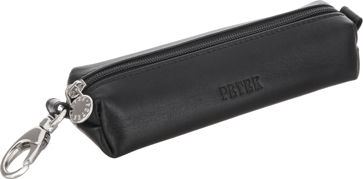 Ключница Petek 1855, цвет: черный. 2544.000.012544.000.01 Black Ключница Petek 1855, цвет: черный. 2544.000.012544.000.01 BlackСтильная ключница Petek 1855 изготовлена из натуральной высококачественной кожи с гладкой фактурой, оформлена тиснением в виде логотипа бренда. Изделие закрывается на молнию и дополнено металлическим карабином для возможности крепления к поясу или сумке. Внутри расположены два кольца для ключей на цепочках. Ключница упакована в коробку из плотного картона с логотипом фирмы. Ключница станет отличным подарком человеку, ценящему практичные и стильные вещи, а качество его исполнения представит такой подарок в самом выгодном свете.