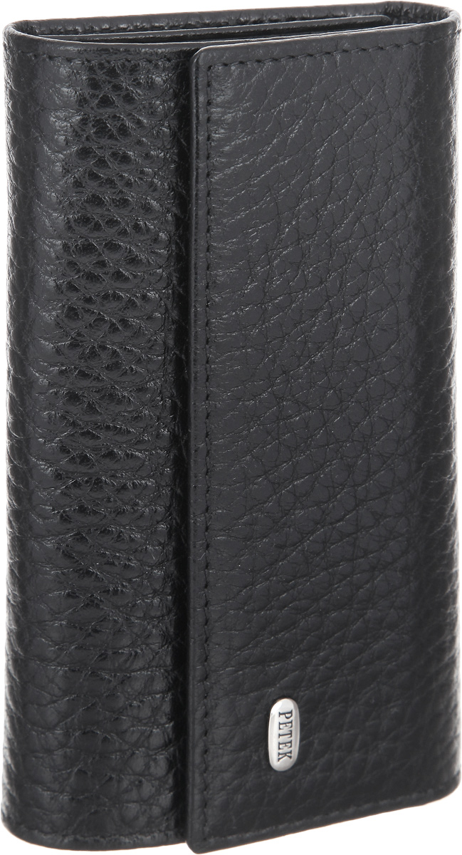 Ключница Petek 1855, цвет: черный. 2532.46B.012532.46B.01 Black Ключница Petek 1855, цвет: черный. 2532.46B.012532.46B.01 BlackФункциональная ключница Petek 1855 изготовлена из натуральной высококачественной кожи с зернистой фактурой. Лицевая сторона изделия оформлена небольшой металлической пластиной с гравировкой в виде названия бренда. Изделие закрывается клапаном на две кнопки. Внутри изделия расположены два отделения: во внутреннем отделении шесть крючков для ключей, во внешнем - четыре крючка. Внутреннее отделение закрывается на кнопку. Ключница упакована в коробку из плотного картона с логотипом фирмы. Ключница станет отличным подарком человеку, ценящему практичные и стильные вещи, а качество его исполнения представит такой подарок в самом выгодном свете.