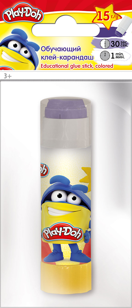 Play-Doh Клей цветной для бумаги и картона 15 гPDCP-US1-Q15G-H1 Play-Doh Клей цветной для бумаги и картона 15 гPDCP-US1-Q15G-H1Клей цветной Play-Doh для бумаги и картона при нанесении оставляет след и становится хорошо видно, где уже промазано, а где ещё нет. Но не стоит бояться, что данный клей испортит поделки, след от него исчезает спустя 1 минуту. Благодаря упаковке в форме карандаша состав расходуется весьма экономично, не оставляет ненужных пятен. Быстро сохнет. Не подходит для детей младше 3 лет