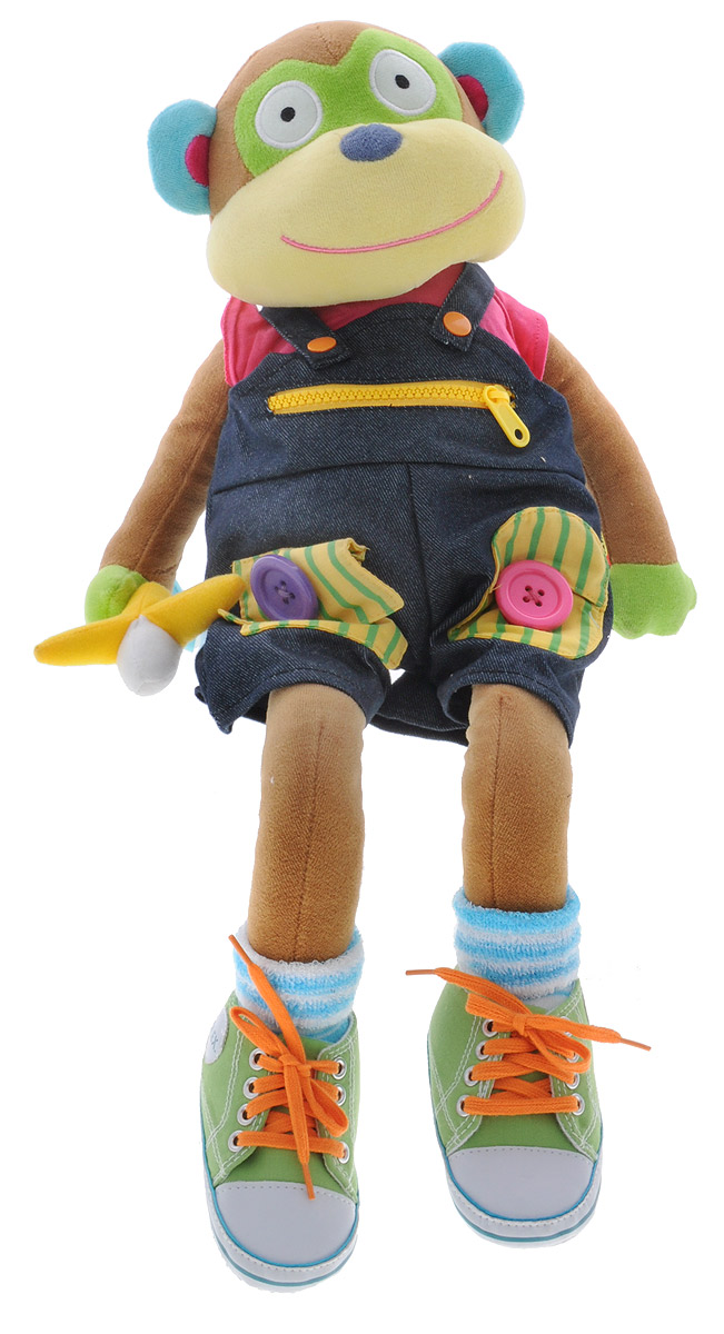 Alex Toys Развивающая игрушка Учимся одеваться с обезьянкой1492 Alex Toys Развивающая игрушка Учимся одеваться с обезьянкой1492Забавная развивающая игрушка Alex Toys Учимся одеваться с обезьянкой поможет вашему ребенку освоить процесс одевания. Полностью съемная одежда обезьянки снабжена одиннадцатью видами застежек: лямки, крючки и петли, кнопки, шнурки и пуговицы. На ней настоящие носочки, кеды со шнуровкой, комбинезон с пряжками, молниями и пуговицами. Веселая и увлекательная игра с обезьяной способствует развитию мелкой моторики и, безусловно, понравится каждому малышу.