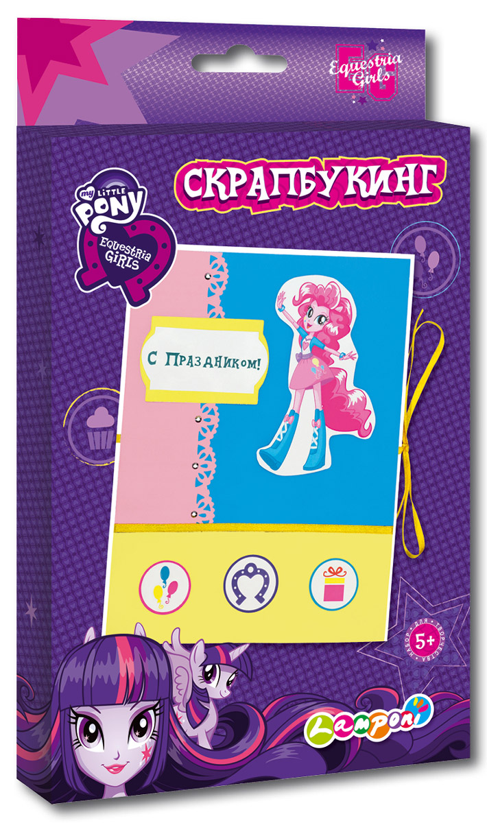 My Little Pony Equestria Girls Моделирование из бумаги СкрапбукингEGCA-UA1-SCB1-BOX My Little Pony Equestria Girls Моделирование из бумаги СкрапбукингEGCA-UA1-SCB1-BOXТермин скрапбукинг, или как его еще называют скрэпбукинг происходит от английского scrap - вырезка и book - книга, т.е. дословно это можно перевести как книга из вырезок. Скрапбукинг является видом рукодельного искусства, при котором любой желающий изготавливает и оформляет открытку, рассказывающую истории в виде изображений, фотографий, записей, газетных вырезок и других вещей, которые имеют памятную ценность. Данный набор помогает формированию усидчивости, внимательности, старательности и аккуратности. Развивает мелкую моторику рук. Состав набора: Картонная основа, клей, декоративные элементы, ленты атласные, инструкция.