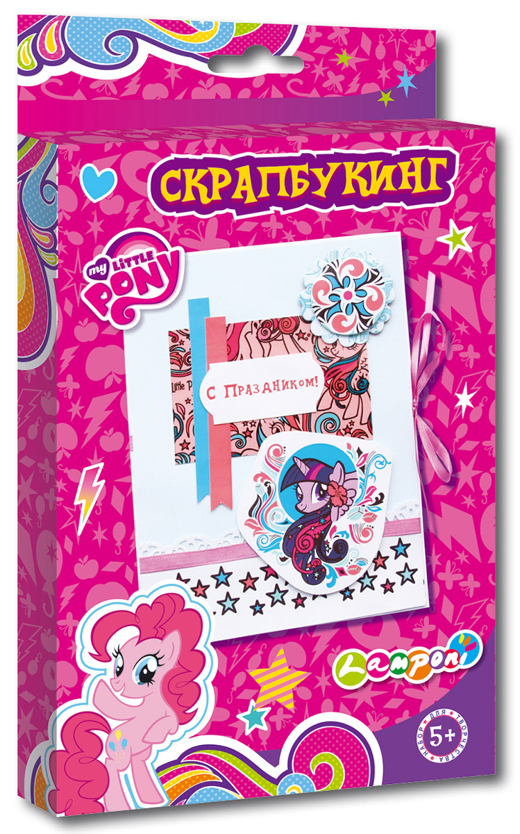 My Little Pony Моделирование из бумаги СкрапбукингMPCA-UA1-SCB1-BOX My Little Pony Моделирование из бумаги СкрапбукингMPCA-UA1-SCB1-BOXТермин скрапбукинг, или как его еще называют скрэпбукинг происходит от английского scrap - вырезка и book - книга, т.е. дословно это можно перевести как книга из вырезок. Скрапбукинг является видом рукодельного искусства, при котором любой желающий изготавливает и оформляет открытку, рассказывающую истории в виде изображений, фотографий, записей, газетных вырезок и других вещей, которые имеют памятную ценность. Данный набор помогает формированию усидчивости, внимательности, старательности и аккуратности. Развивает мелкую моторику рук. Состав набора: Картонная основа, клей, декоративные элементы, ленты атласные, инструкция.