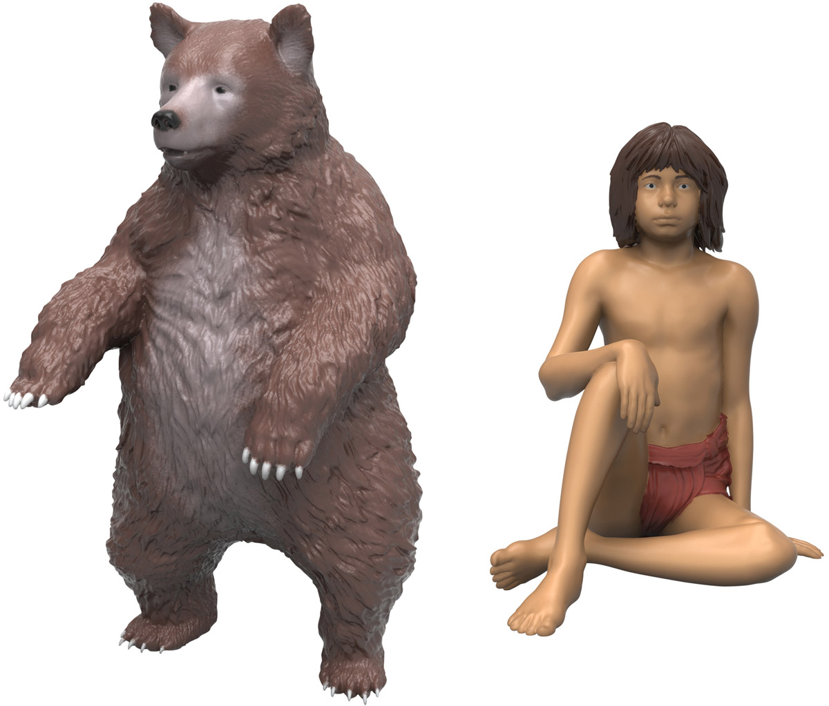 Jungle Book Набор фигурок Балу и Маугли23255_Балу и Маугли Jungle Book Набор фигурок Балу и Маугли23255_Балу и МауглиНабор фигурок Jungle Book Балу и Маугли выполнен по мотивам одноименного фильма студии Disney. Особенность данного набора заключается в том, что фигурка животного является функциональной и может совершать определенные движения. Набор включает в себя фигурку умного Балу и веселого мальчика Маугли, медведь способен двигать конечностями, а Маугли может лишь сидеть и наблюдать за своим учителем. Такие фигурки компактного размера позволят ребенку воссоздать любимые сцены из мультфильма или придумать собственные захватывающие истории, что поможет ему развить воображение.