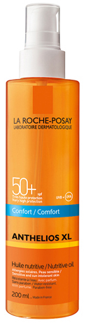 La Roche Posay Питательное масло солнцезащитное Антгелиос XL SPF50+ 200 млM6331403 La Roche Posay Питательное масло солнцезащитное Антгелиос XL SPF50+ 200 млM6331403Антгелиос XL Невидимое питательное масло SPF 50 с инновационной системой солнечных фильтров Mexoplex® и экстрактом Сенны Алаты обеспечивает усиленную фотостабильную защиту от негативного воздействия UVA/UVB лучей - SPF 50+ (PPD 35). Эффективно защищает, питает и увлажняет кожу, не оставляя следов. Кожа надежно защищена от солнечных ожогов, специфической реакции на солнце и повреждений на клеточном уровне, вызываемых вредным воздействием UV лучей. Подходит даже для чувствительной кожи и кожи, склонной к аллергическим реакциям на солнце.