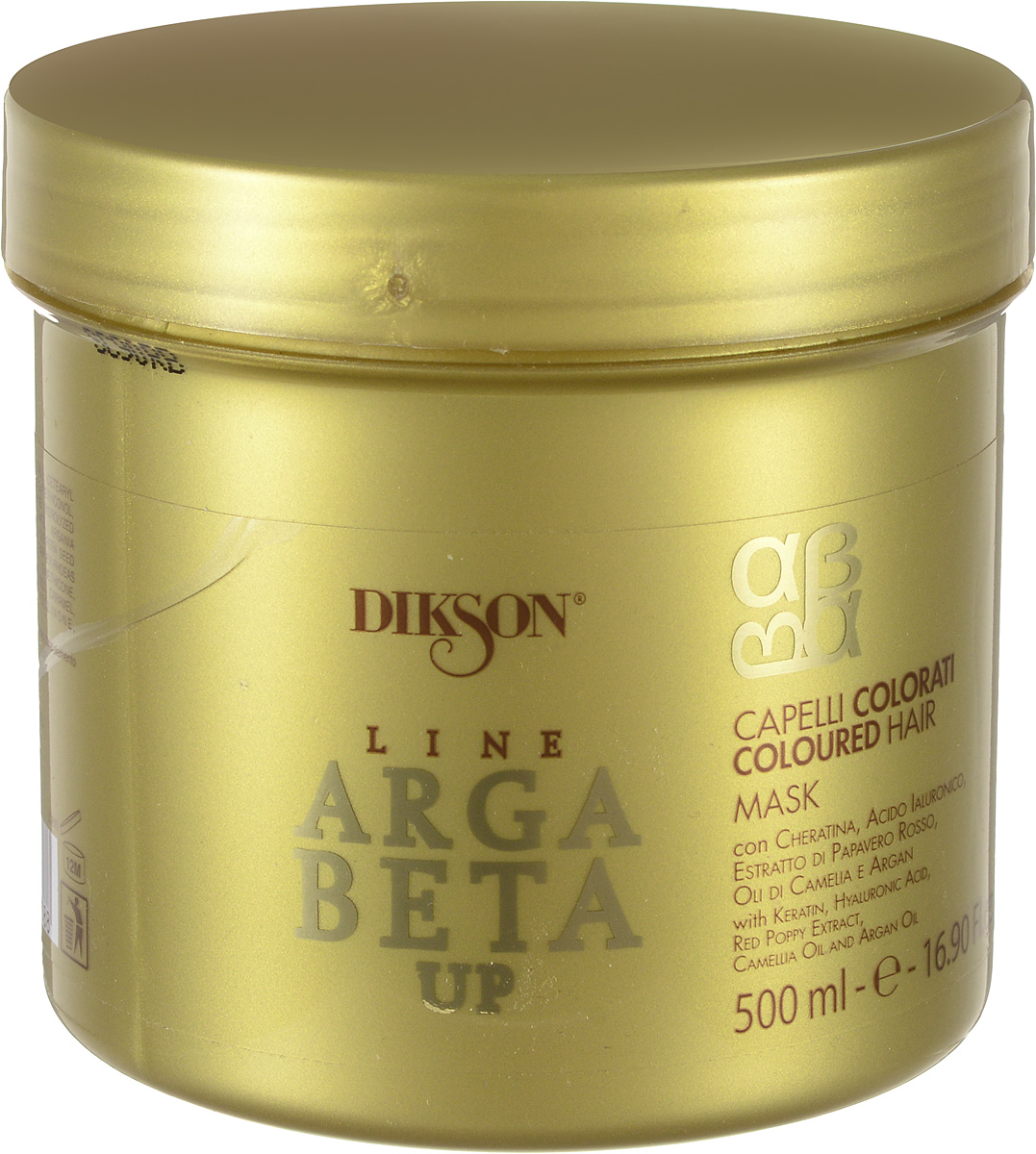 Dikson Maschera Argabeta Up Capelli Colorati Маска для окрашенных волос с кератином 500 млdiks2486 Dikson Maschera Argabeta Up Capelli Colorati Маска для окрашенных волос с кератином 500 млdiks2486Маска для окрашенных волос с кератином, гиалуроновой кислотой, экстрактом красного мака, маслом камелии и аргановым маслом. Благодаря кремообразной и плотной текстуре, идеально подходит для ухода за окрашенными волосами. Помогает сохранять яркость и блеск, делая волосы мягкими и густыми. В основе содержит комплекс кератина и гиалуроновой кислоты, который оказывает регенерирующее и увлажняющее воздействие на волосы, защищая их от преждевременного старения. Синергетическое взаимодействие экстрактов Красного мака, масла Камелии и Арганового масла сохраняет цвет ярким и насыщенным, продлевая стойкость окрашивания. Улучшает эффект светоотражения на волосах. Обеспечивает эффективный уход за волосами. Активные ингредиенты: Гиалуроновая кислота, кератин, красный мак, экстракт масла камелии и аргановое масло.