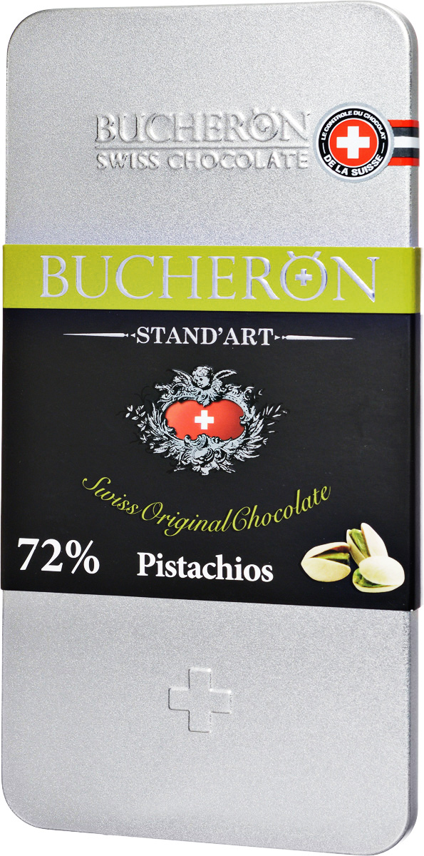 Bucheron Горький швейцарский шоколад с фисташками, 100 г14 6324 Bucheron Горький швейцарский шоколад с фисташками, 100 г14 6324Премиальный горький швейцарский шоколад Bucheron с добавлением фисташек. Этот шоколад был приготовлен из какао-бобов Trinitario с Гватемалы, обеспечивающих однородность вкуса, позволяющую добавить в Бушерон яркий смолистый оттенок жаренных фисташек. С приятным долгим послевкусием. Ярославская кондитерская фабрика выпускает этот шоколад под полным контролем швейцарского концерна Барри Каллебаут. Барри Каллебаут - ведущий в мире производитель высококачественного шоколада и какао-продуктов. Компания осуществляет полный цикл операций от закупки и обработки какао-бобов до производства готовых шоколадных продуктов высшего класса.