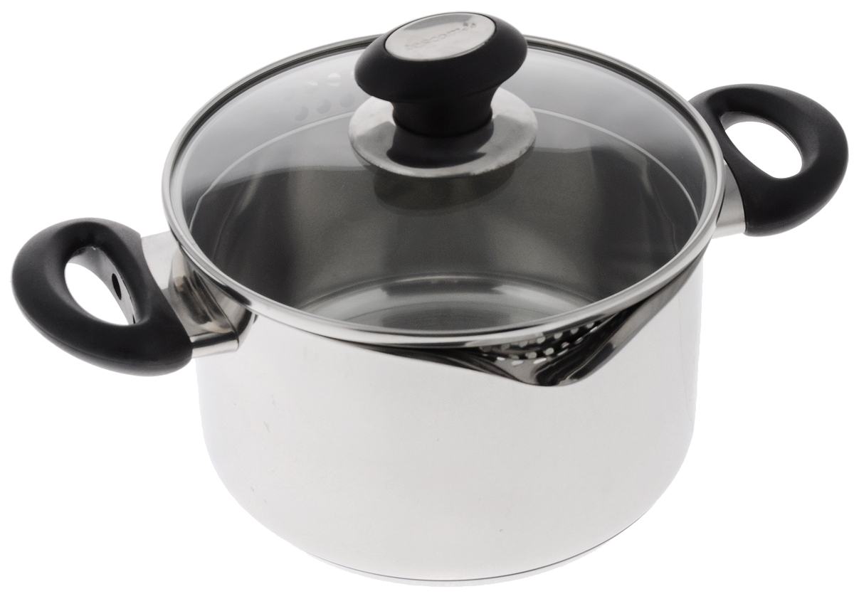 Кастрюля Tescoma Presto с крышкой, 2,5 л728118 Кастрюля Tescoma Presto с крышкой, 2,5 л728118Кастрюля Tescoma Presto, изготовленная из высококачественной нержавеющей стали 18/10, снабжена толстым многослойным дном, что значительно снижает вероятность пригорания пищи. Внешняя поверхность кастрюли оформлена зеркальной полировкой. Изделие оснащено удобными ручками из прочного бакелита. Крышка кастрюли изготовлена из жаропрочного стекла и оснащена ободком из нержавеющей стали, удобной ручкой и отверстиями для удобного процеживания и выпуска пара. Кастрюля снабжена измерительной шкалой и носиками для слива с двух сторон. Кастрюля Tescoma Presto - это идеальный подарок для современных хозяек, которые следят за своим здоровьем и здоровьем своей семьи. Эргономичный дизайн и функциональность позволят вам наслаждаться процессом приготовления любимых и полезных для здоровья блюд. Подходит для газовых, электрических, стеклокерамических, индукционных плит. Можно мыть в посудомоечной машине. Диаметр: 18 см. Ширина кастрюли...