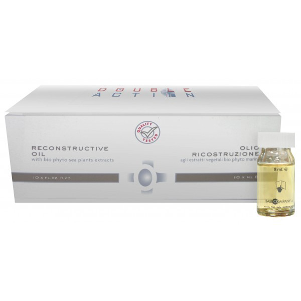Hair Company Масло восстанавливающее 10*10 мл Double Action Olio Ricostruzione 10*10 мл250133/LB11366 RUS Hair Company Масло восстанавливающее 10*10 мл Double Action Olio Ricostruzione 10*10 мл250133/LB11366 RUSМасло восстанавливающее Hair Company Double Action Olio Ricostruzione Масло реконструктор содержит в себе полноценный коктейль из активных биологических экстрактов, минеральных добавок и липидных соединений. Великолепно восстанавливает поврежденные участки волос и структуру в целом. Защищает волосы био-мембранной пленкой, питает и восстанавливает гидробаланс волокон волоса. Содержит в себе экстракт морских водорослей. Отлично распутывает и облегчает расчесывание, придает дополнительный блеск.