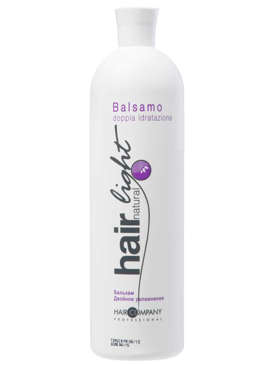 Hair Company Бальзам Двойное увлажнение Hair Natural Light Balsamo Doppia Idratazione 1000 мл251130/LBT9337 RUS Hair Company Бальзам Двойное увлажнение Hair Natural Light Balsamo Doppia Idratazione 1000 мл251130/LBT9337 RUSБальзам Двойное увлажнение Hair Company Hair Natural Light Balsamo Doppia Idratazione успокаивает и питает. Подходит для всех типов волос, особенно рекомендован для сухих поврежденных, вьющихся от природы и волос с химической завивкой. Так как именно кончикам этих волос не подходит достаточного питания. Восстанавливает и увлажняет, делает волосы сильными, мягкими и послушными. Защищает от воздействия солнечных лучей, сохраняя цвет окрашенных волос. Успокаивает кожу головы, устраняет раздражение.