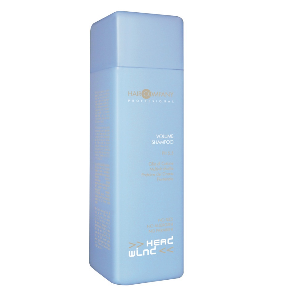 Hair Company Шампунь для придания объёма Head Wind Volume Shampoo 250 мл253141/LB11733 RUS Hair Company Шампунь для придания объёма Head Wind Volume Shampoo 250 мл253141/LB11733 RUSШампунь для придания объёма Hair Company Head Wind Volume Shampoo идеально очищает, гарантирует полное и комплексное восстановление волос. Увеличивает толщину стержня волоса, придавая прочность и повышая тонус. Постоянное применение шампуня гарантирует увеличение объема, мягкость и эластичность волосам. Идеальное средство для тонких, ломких волос.