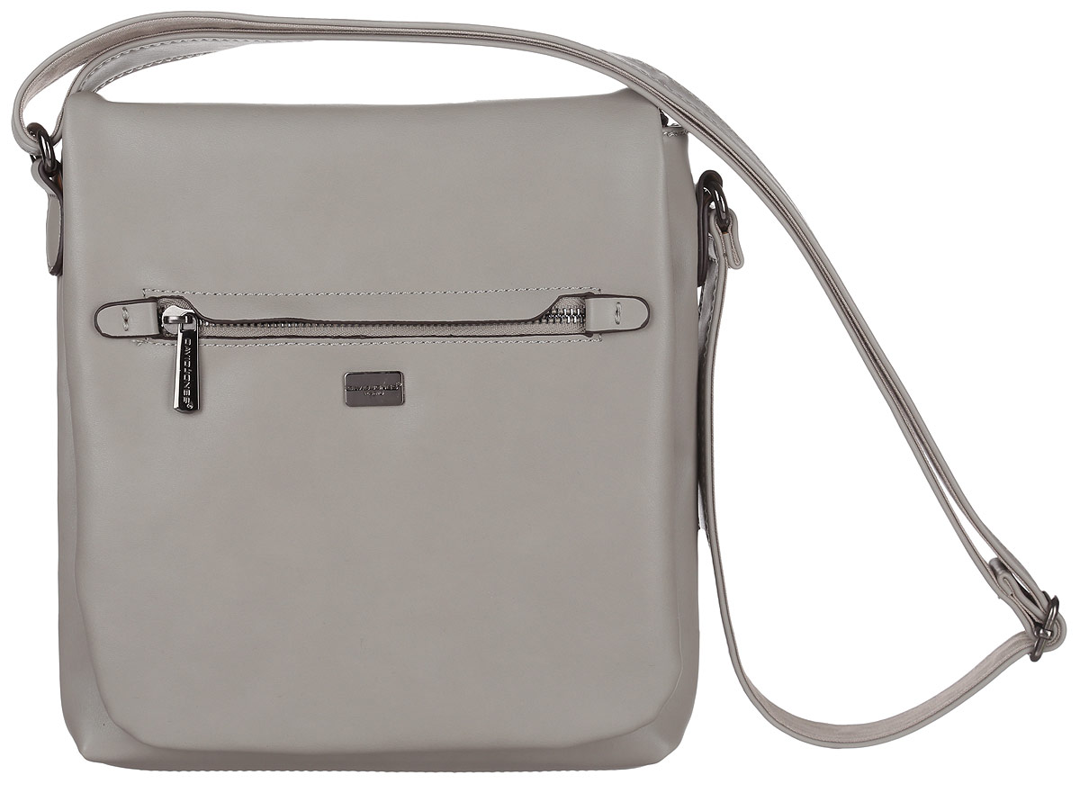 Сумка кросс-боди женская David Jones, цвет: серый. 5026-15026-1 L/GREY Сумка кросс-боди женская David Jones, цвет: серый. 5026-15026-1 L/GREYСтильная женская сумка кросс-боди David Jones выполнена из искусственной кожи. Изделие имеет одно отделение, которое закрывается на застежку-молнию. Внутри сумки находятся прорезной карман на застежке-молнии и накладной открытый карман. Закрывается изделие на клапан с магнитной кнопкой. Клапан оснащен прорезным карманом на застежке-молнии. Снаружи, на задней стенке расположен прорезной карман на застежке-молнии. Сумка оснащена регулируемым плечевым ремнем. В комплект входит сумка-чехол для хранения. Модная сумка кросс-боди идеально подчеркнет ваш неповторимый стиль.