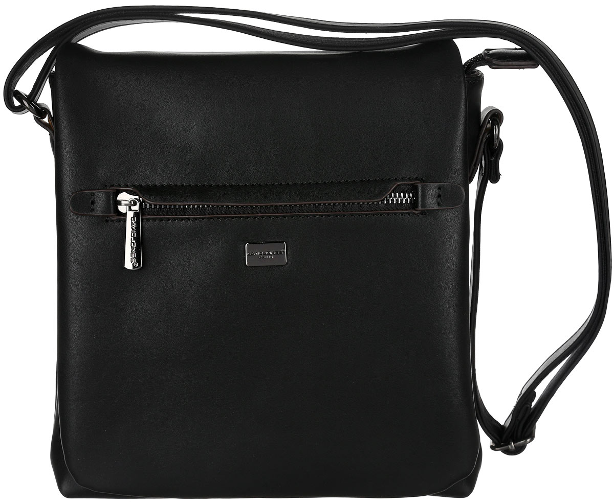 Сумка кросс-боди женская David Jones, цвет: черный. 5026-15026-1 BLACK Сумка кросс-боди женская David Jones, цвет: черный. 5026-15026-1 BLACKСтильная женская сумка кросс-боди David Jones выполнена из искусственной кожи. Изделие имеет одно отделение, которое закрывается на застежку-молнию. Внутри сумки находятся прорезной карман на застежке-молнии и накладной открытый карман. Закрывается изделие на клапан с магнитной кнопкой. Клапан оснащен прорезным карманом на застежке-молнии. Снаружи, на задней стенке расположен прорезной карман на застежке-молнии. Сумка оснащена регулируемым плечевым ремнем. В комплект входит сумка-чехол для хранения. Модная сумка кросс-боди идеально подчеркнет ваш неповторимый стиль.