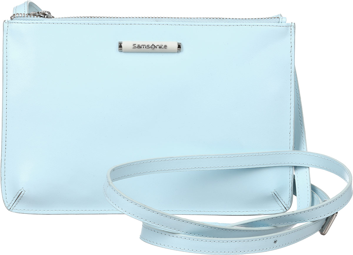 Сумка женская Samsonite, цвет: голубой. 71V*4191771V*41917 Сумка женская Samsonite, цвет: голубой. 71V*4191771V*41917Стильная женская сумка Samsonite, выполненная из натуральной кожи, оформлена металлическим элементом с названием бренда. Изделие имеет три основных отделения, которые закрываются на застежки-молнии. Модель оснащена плечевым регулируемым ремнем. Изделие упаковано в фирменную коробку. Роскошная сумка внесет элегантные нотки в ваш образ и подчеркнет ваше отменное чувство стиля.