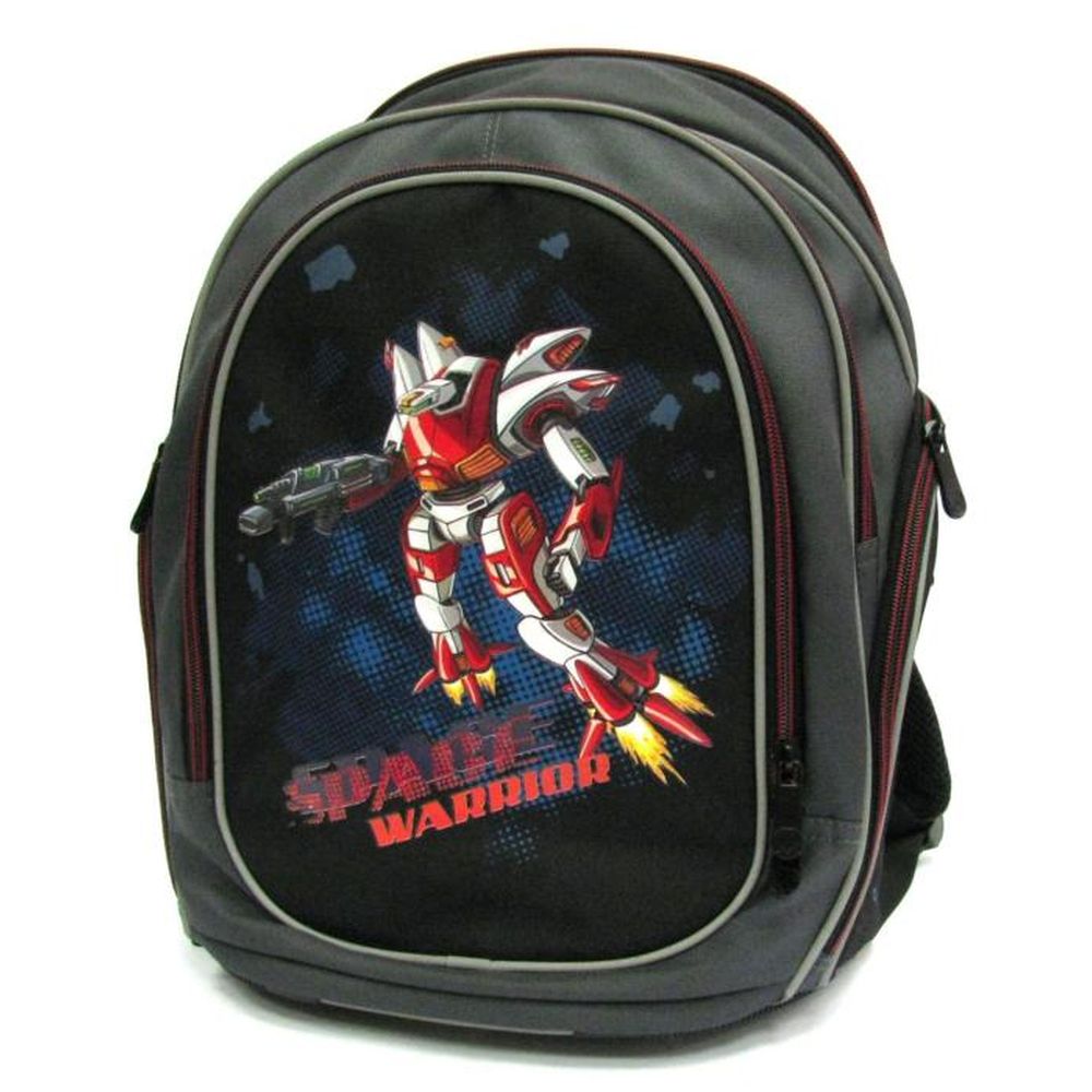 MagTaller Школьный ранец Cosmo lll Space Warrior20412-51 MagTaller Школьный ранец Cosmo lll Space Warrior20412-51Рюкзак Cosmo II. Размер 36*29*18 см. Вес 850грамм. Материал полиэстер. Эргономичная спинка и дно спинка рюкзака дополнительно усилена рамкой из алюминия, повторяющей естественный изгиб позвоночника. Дно из PVC и ножки из прочного пластика надежно защищает содержимое ранца от воды и грязи. Уплотненные лямки уменьшают нагрузку на плечи ребенка. Фиксаторы лямок позволяют закрепить концы лямок при помощи пластиковых крючков. Светоотражающие элементы на передней части, лямках и боках. Органайзер предназначен для хранения ключей, мобильного телефона пишущих принадлежностей и других мелочей. светоотражающие элементы спереди, сбоку, на плечевых лямках;спинка рюкзака дополнительно усилена рамкой из алюминия повторяющей естественный изгиб позвоночника;лямки, регулируемые по высоте и длине, позволяют удобно расположить рюкзак на спине;дно из PVC и ножки из прочного пластика надежно защищает содержимое рюкзака от воды и грязи два внутренних отделения с органайзером;передний и два...