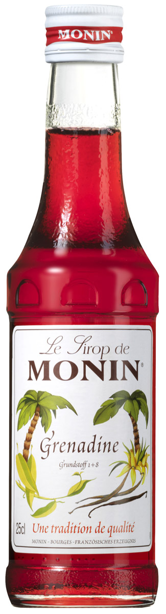 Monin Гренадин сироп, 0,25 лSMONN0-000093 Monin Гренадин сироп, 0,25 лSMONN0-000093Гренадин на сегодняшний день является наиболее распространенным и универсальным подслащивающим веществом и ароматизатором в классической барной миксологии. Как трудно в это верить, он не имеет ничего общего с гранатовым сиропом. Многие коктейли содержат Гренадин. Это придает приятный красный цвет и сладкий, слегка терпкий вкус, который очень популярен для детей и взрослых. Сироп Monin Гренадин представляет аромат красных ягод с оттенком ванили и ярко-красный цвет для окраски безалкогольных напитков, коктейлей, десертов, маринадов и ряд других рецептов. Сиропы Monin выпускает одноименная французская марка, которая известна как лидирующий производитель алкогольных и безалкогольных сиропов в мире. В 1912 году во французском городке Бурже девятнадцатилетний предприниматель Джордж Монин основал собственную компанию, которая специализировалась на производстве вин, ликеров и сиропов. Место для завода было выбрано не случайно: город Бурже находился в...