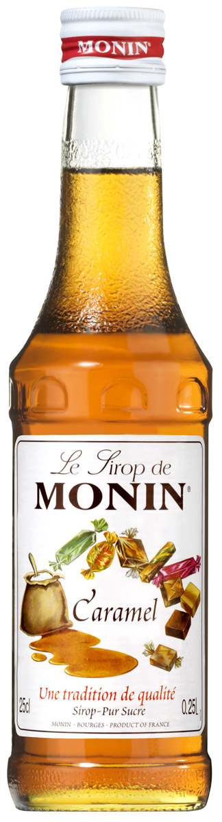 Monin Карамель сироп, 0,25 лSMONN0-000096 Monin Карамель сироп, 0,25 лSMONN0-000096Карамель просто означает карамелизированный сахар, традиционно получаемый с помощью плавления сахара в кастрюле с водой. Богатый вкус и цвет карамели вытекают из процесса нагревания и плавления сахара. Карамель ценится в качестве основного аромата, а также используется в гармонии с другими ароматами. С сиропом Monin Карамель возможны многочисленные приложения. Отлично сочетается с кофе, молочными коктейлями и десертными напитками. Сиропы Monin выпускает одноименная французская марка, которая известна как лидирующий производитель алкогольных и безалкогольных сиропов в мире. В 1912 году во французском городке Бурже девятнадцатилетний предприниматель Джордж Монин основал собственную компанию, которая специализировалась на производстве вин, ликеров и сиропов. Место для завода было выбрано не случайно: город Бурже находился в непосредственной близости от крупных сельскохозяйственных районов - главных поставщиков свежих ягод и фруктов. ...