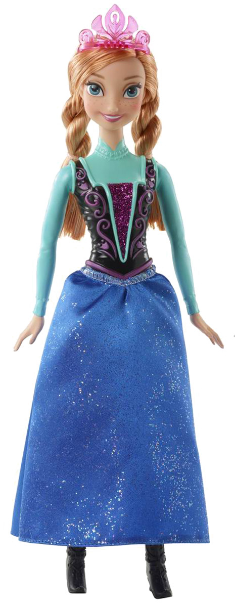 Disney Frozen Кукла Анна из АренделлаCJX74(CFB73/CFB81) Disney Frozen Кукла Анна из АренделлаCJX74(CFB73/CFB81)Кукла Disney Frozen Анна из Аренделла способна очаровать кого угодно своей прекрасной внешностью. Кукла наряжена в сказочное платье, точно такое же, как и было на ней в мультфильме. Верхняя часть платья пластиковая, не снимается. Корсет украшен сверкающими блестками. Юбка сшита из текстиля, украшенного блестками. Волосы Анны длинные и светлые, заплетены в 2 косы. На голове куколки имеется красивая розовая диадема, а на ножках - черные сапожки. Руки и ноги у куклы подвижные, голова поворачивается. Личико прорисовано со всей тщательностью. Кукла Disney Frozen Анна из Аренделла - настоящая мечта всех, кто смотрел этот мультфильм, ведь в очаровательную принцессу невозможно не влюбиться!