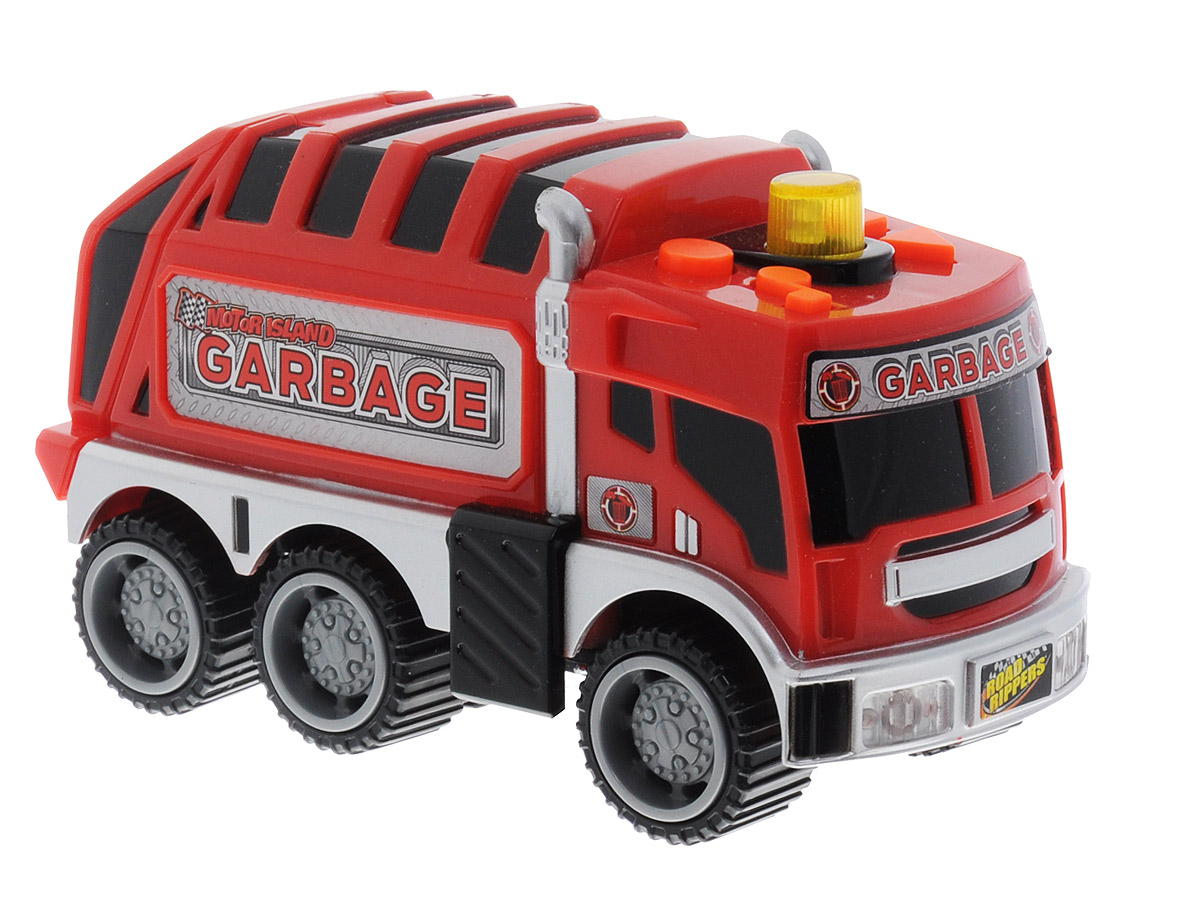 Toystate Мусоровоз33220TS_красный Toystate Мусоровоз33220TS_красныйМусоровоз Toystate прекрасно дополнит коллекцию городской техники вашего ребенка. При нажатии кнопок на крыше машинка едет вперед, назад, раздаются звук работающего двигателя, сигнал заднего хода, клаксон, и играет музыка. Мигалка на крыше кабины светится. Все эти звуки и движения превращают игру в реалистичный и увлекательный процесс. Ваш ребенок будет часами играть с этой машинкой, придумывая различные истории. Порадуйте его таким замечательным подарком! Для работы игрушки необходимы 2 батарейки типа ААА (товар комплектуется демонстрационными).