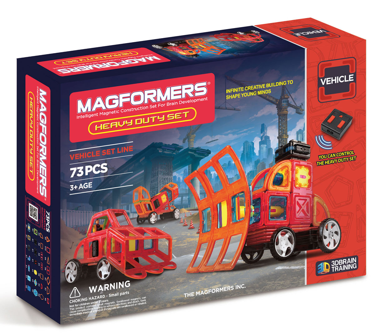Magformers Магнитный конструктор Heavy Duty Set63139 Magformers Магнитный конструктор Heavy Duty Set63139Набор Heavy Duty Set содержит основные магнитные формы Магформерс, а также аксессуары — колеса, пульт дистанционного управления, источник питания, элементы вращения. С набором Heavy Duty Set вы сможете создавать технически сложные модели специальных служб. Обращаем ваше внимание, что наборы Магформерс предназначены для детей старше 3-х лет. Дети меньшего возраста тоже с удовольствием играют в Магформерс, но только вместе с родителями!