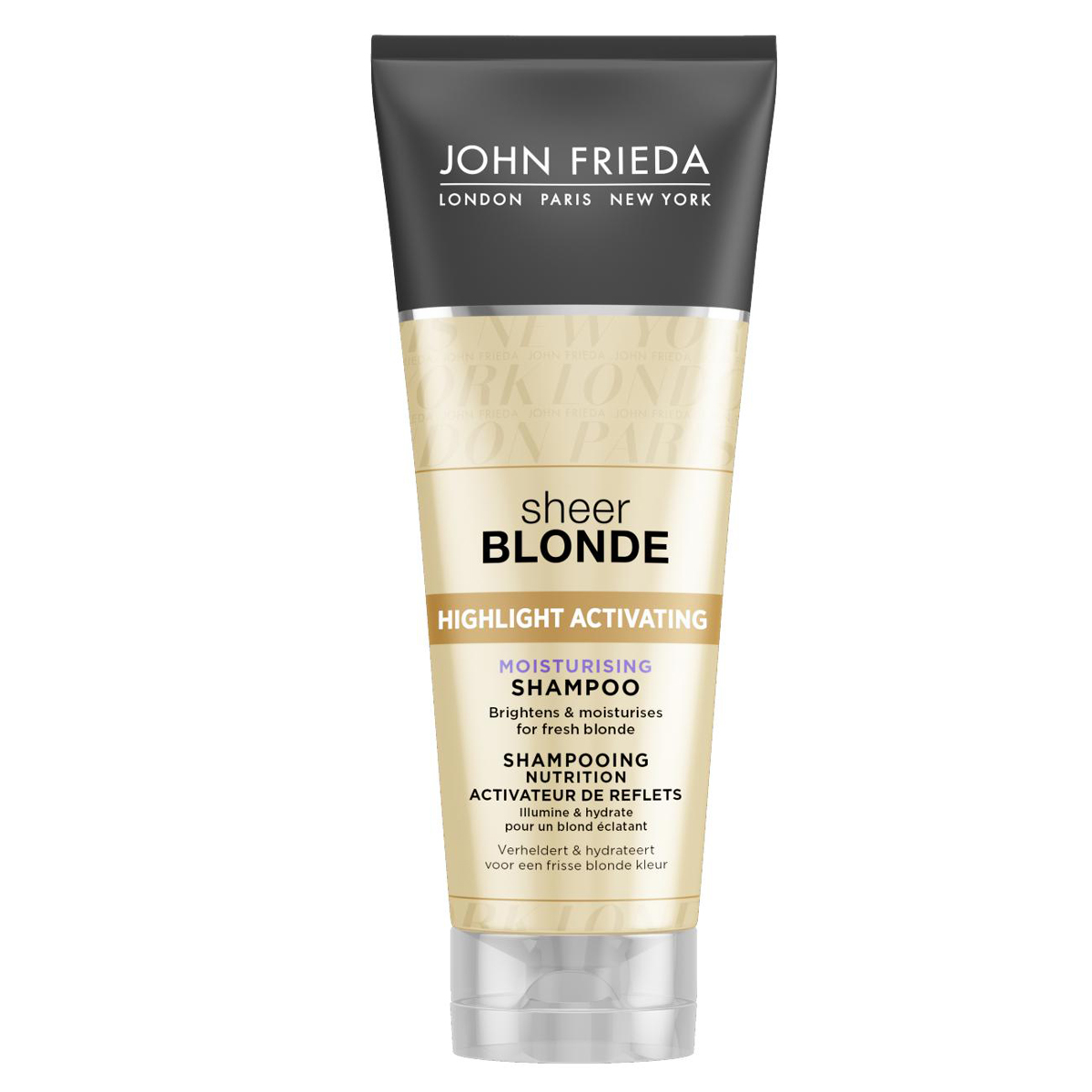 John Frieda Увлажняющий активирующий шампунь для оттенков светлый блондин, 250 млjf212110 John Frieda Увлажняющий активирующий шампунь для оттенков светлый блондин, 250 млjf212110Увлажняет и возвращает сияние светлым волосам. Увлажняет и придает сияние светлым волосам. Формула увлажняющего шампуня содержит экстракты подсолнечника и белого чая, усиливает сияние любого оттенка светлых волос. Применение: Нанесите на влажные волосы, вспеньте и тщательно смойте. Для наилучшего результата и увлажнения волос далее используйте увлажняющий активирующий шампунь для светлых волос Sheer Blonde. НЕ ОКРАШИВАЕТ ВОЛОСЫ *Безопасен для натуральных, окрашенных и мелированных волос. Характеристики: Объем: 250 мл. Производитель: Великобритания. Товар сертифицирован.