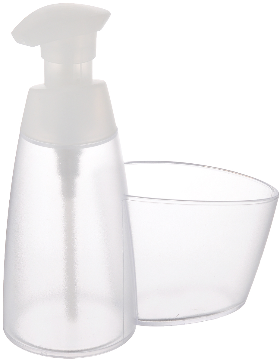 Дозатор для моющего средства Tescoma Clean Kit, с подставкой для губки, цвет: прозрачный, белый, 350 мл900614 Дозатор для моющего средства Tescoma Clean Kit, с подставкой для губки, цвет: прозрачный, белый, 350 мл900614Дозатор Tescoma Clean Kit, выполненный из прочного пластика, прекрасно подходит для удобной дозировки и хранения моющих средств на кухонном гарнитуре, рядом с мойкой. Имеется подставка под губку. Можно мыть в посудомоечной машине. Высота дозатора (с учетом крышки): 18 см. Диаметр основания дозатора: 7,5 см. Размер подставки для губки: 10 х 6,5 х 8 см.