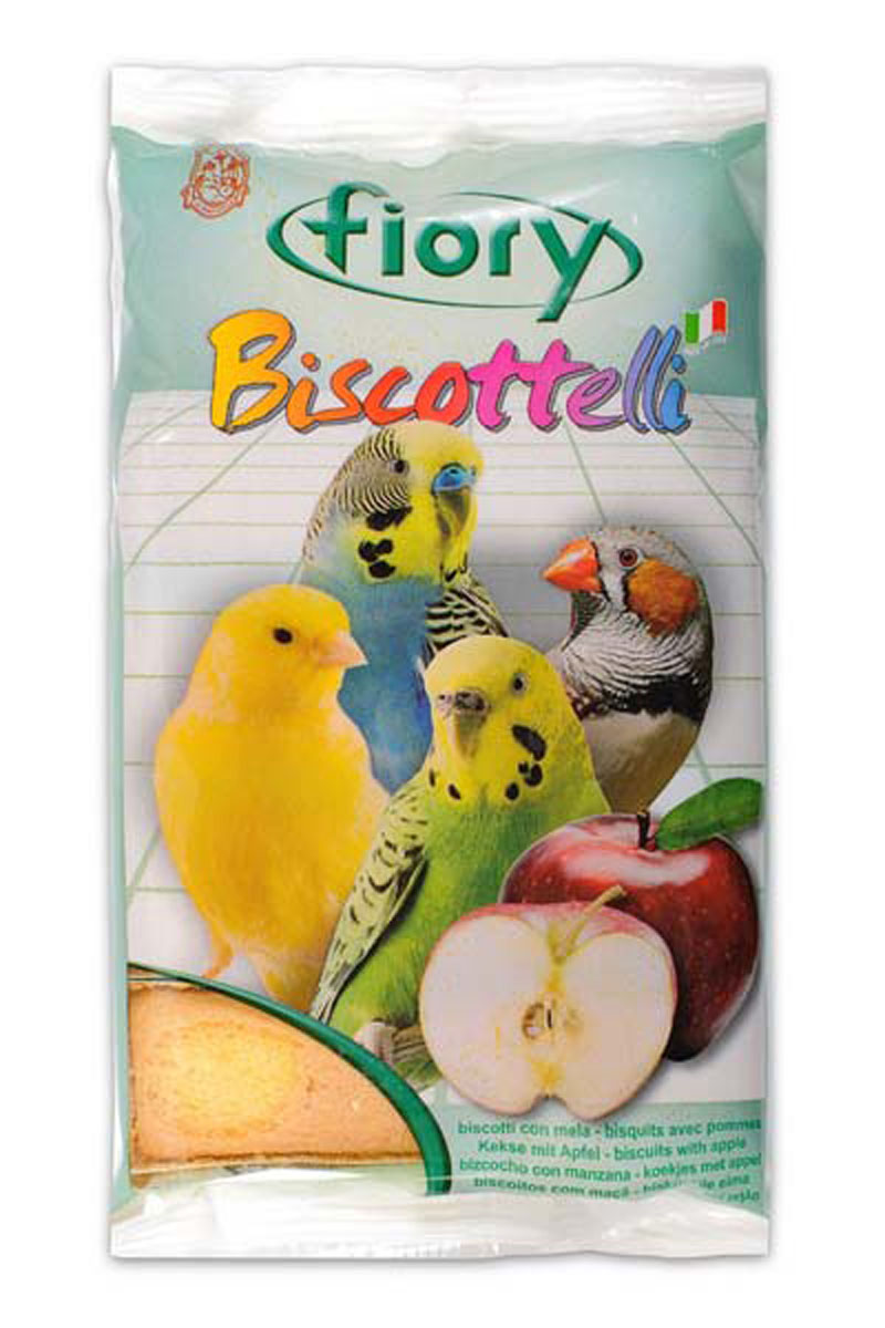 Бисквиты для птиц Fiory Biscottelli, с яблоком, 30 г2005 Бисквиты для птиц Fiory Biscottelli, с яблоком, 30 г2005Бисквиты для птиц Fiory Biscottelli с яблоком прекрасное лакомство для домашних птиц. Порадуйте вашу птичку ароматными бисквитами, в состав которых входят злаки, помогающие пищеварению вашего питомца. Содержат яйца, сахар, молоко, яблоки. Ингредиенты: злаки, яйцо и его производные (30%), сахар (27%), яблоко (4,1%), содержащиеся антиоксиданты одобрены Советом Европы.