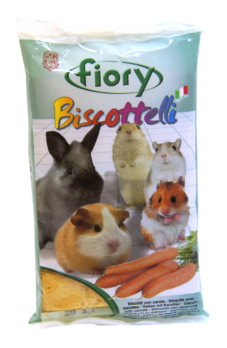 Бисквиты для грызунов Fiory Biscottelli, с морковью, 30 г2025 Бисквиты для грызунов Fiory Biscottelli, с морковью, 30 г2025FIORY бисквиты для грызунов с морковью. Порадуйте своего питомца вкусным и полезным лакомством. В состав бисквитов входит морковь, которая не оставит вашего грызуна равнодушным. Морковь очень вкусная, она богата витаминами и хорошо усваивается. Ингредиенты: злаки, яйцо и его производные (30%), сахар (27%), морковь/ягоды (4,1%), содержащиеся антиоксиданты одобрены Советом Европы.