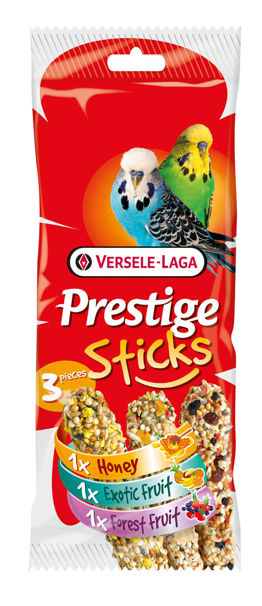 Палочки для волнистых попугаев Versele-Laga Prestige, микс с медом, фруктами и ягодами, 3 х 30 г422321 Палочки для волнистых попугаев Versele-Laga Prestige, микс с медом, фруктами и ягодами, 3 х 30 г422321VERSELE-LAGA палочки для волнистых попугаев трипл микс 3х30 г. Три вида лакомых палочек для волнистых попугаев - с медом, экзотическими фруктами и лесными ягодами. Tripl Mix Палочки VERSELE-LAGA для волнистых попугаев станут любимым лакомством вашего питомца. С его помощью вы сможете легко разнообразить меню птицы и быть уверенным в исключительной пользе угощения. Для изготовления палочек используются только высококачественные продукты, полезные для вашей птицы. В упаковке: 3 палочки, весом 30 г каждая.