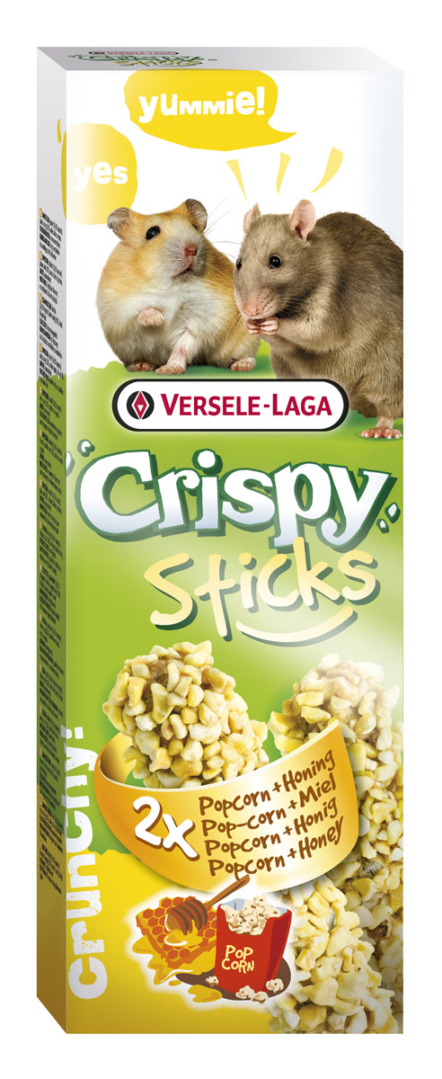 Палочки для хомяков и крыс Versele-Laga Crispy, с попкорном и медом, 2 х 50 г462067 Палочки для хомяков и крыс Versele-Laga Crispy, с попкорном и медом, 2 х 50 г462067VERSELE-LAGA палочка для хомяков и крыс с попкорном и медом 2х50 г. Палочки VERSELE-LAGA для хомяков и крыс с попкорном и медом – идеальный выбор для внесения разнообразия в меню вашего питомца. Это угощение подарит хомяку или крысе неописуемое удовольствие, отличное настроение и отменное здоровье, которые так необходимы для полноценной жизни. В упаковке 2 палочки, весом по 50 г. Состав: Злаковые (попкорн), семена, мед, различные сахара, масла и жиры.
