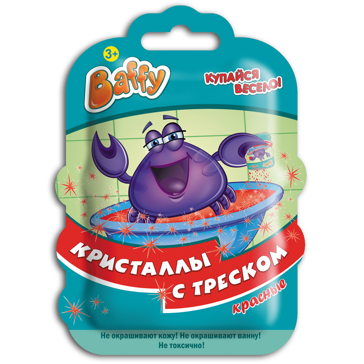 Baffy Соль для ванны Кристаллы с треском цвет красныйD0104 Baffy Соль для ванны Кристаллы с треском цвет красныйD0104Купание в ванне превратится в интересную увлекательную игру с помощью соли для ванны Baffy Кристаллы с треском. Кристаллы соли не только окрашивают воду, но и удивительно потрескивают при взаимодействии с водой. Просто добавьте кристаллы в воду и наблюдайте за трещащим цветным представлением! Не окрашивает кожу и ванну. Безопасно для кожи ребенка. Вес: 10 гр.