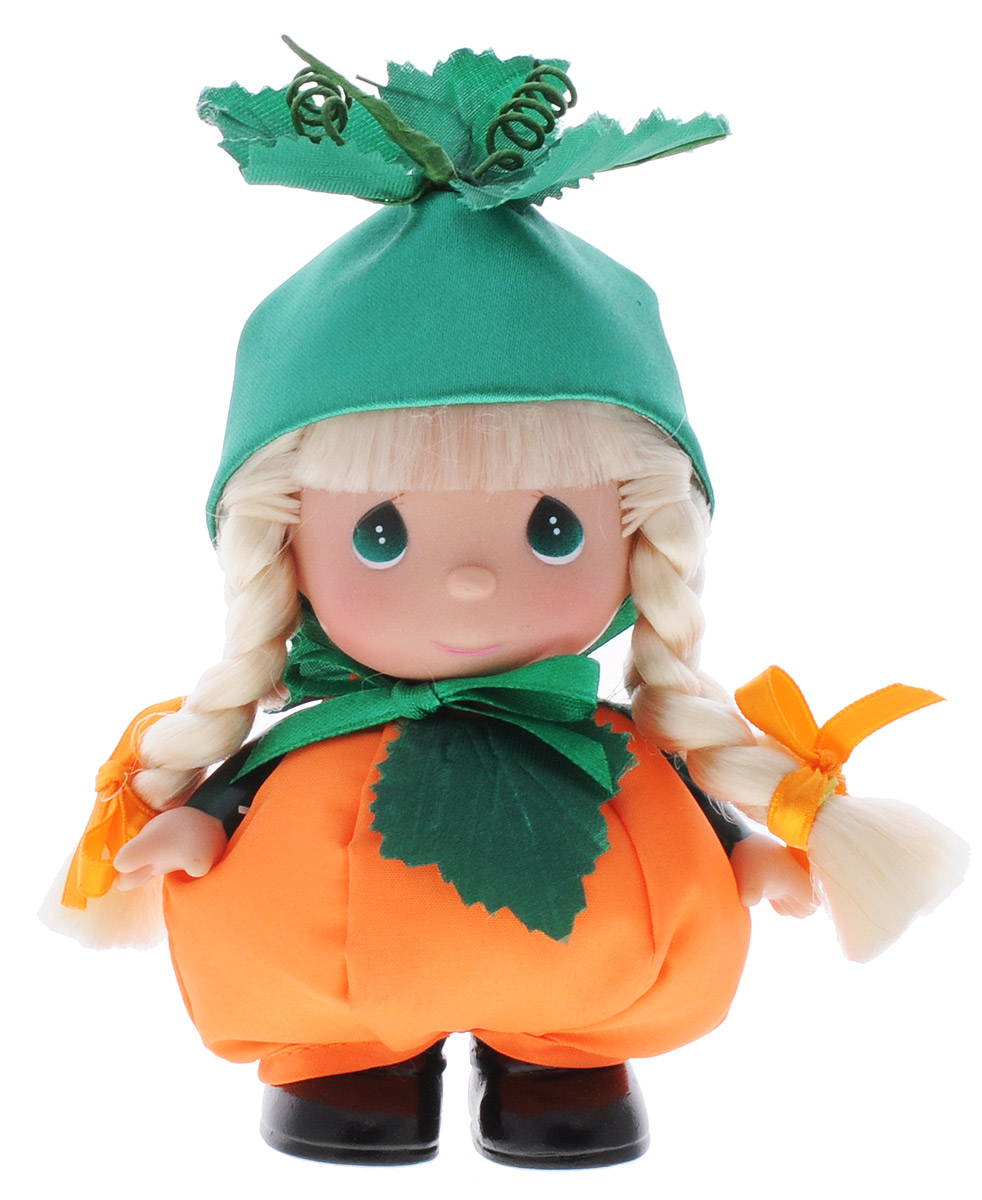 Precious Moments Мини-кукла Октябрь5372 Precious Moments Мини-кукла Октябрь5372Какие же милые эти куколки Precious Moments. Создатель этих очаровательных крошек настоящая волшебница - Линда Рик - оживила свои творения, каждая кукла обрела свой милый и неповторимый образ. Эти крошки могут сопровождать вас в чудесных странствиях и сделать каждый момент вашей жизни незабываемым! Мини-кукла Октябрь одета в костюм тыковки. На голове у нее - зеленая шляпка. У куклы светлые волосы, заплетенные в две косички и большие зеленые глаза. Благодаря играм с куклой, ваша малышка сможет развить фантазию и любознательность, овладеть навыками общения и научиться ответственности. Порадуйте свою принцессу таким прекрасным подарком!