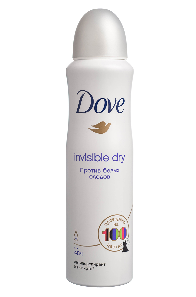 Dove Антиперспирант аэрозоль Невидимый 150 мл21132312 Dove Антиперспирант аэрозоль Невидимый 150 мл21132312Антиперсипрант Dove Невидимый - обеспечивает защиту от пота на 48 часов и на 1/4 состоит из особенного увлажняющего крема, который способствует восстановлению кожи после бритья, делая ее более гладкой и нежной - благодаря рецептуре с полупрозрачными микрочастицами способствует защите от белых следов