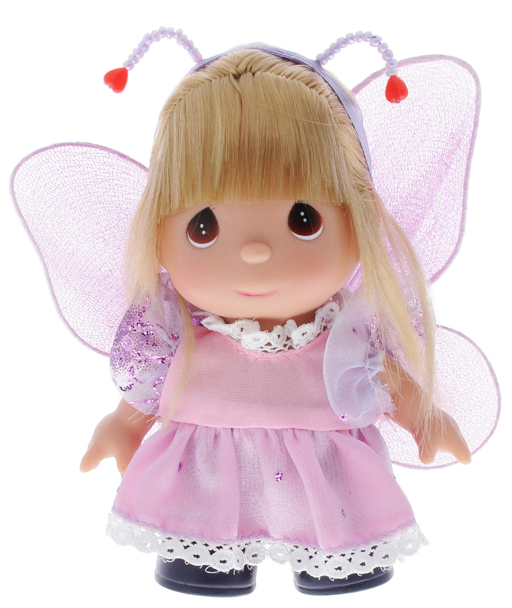 Precious Moments Мини-кукла Бабочка цвет наряда розовый сиреневый5380 Precious Moments Мини-кукла Бабочка цвет наряда розовый сиреневый5380Какие же милые эти куколки Precious Moments. Создатель этих очаровательных крошек настоящая волшебница - Линда Рик - оживила свои творения, каждая кукла обрела свой милый и неповторимый образ. Эти крошки могут сопровождать вас в чудесных странствиях и сделать каждый момент вашей жизни незабываемым! Мини-кукла Бабочка одета в платье розового и сиреневого цветов, украшенное блестками. На спине у куклы сиреневые крылышки, которые с легкостью можно отстегнуть. Светлые волосы куклы убраны в косичку. Прическа дополнена ободком с усиками. У девочки большие карие глаза. Благодаря играм с куклой, ваша малышка сможет развить фантазию и любознательность, овладеть навыками общения и научиться ответственности. Порадуйте свою принцессу таким прекрасным подарком!