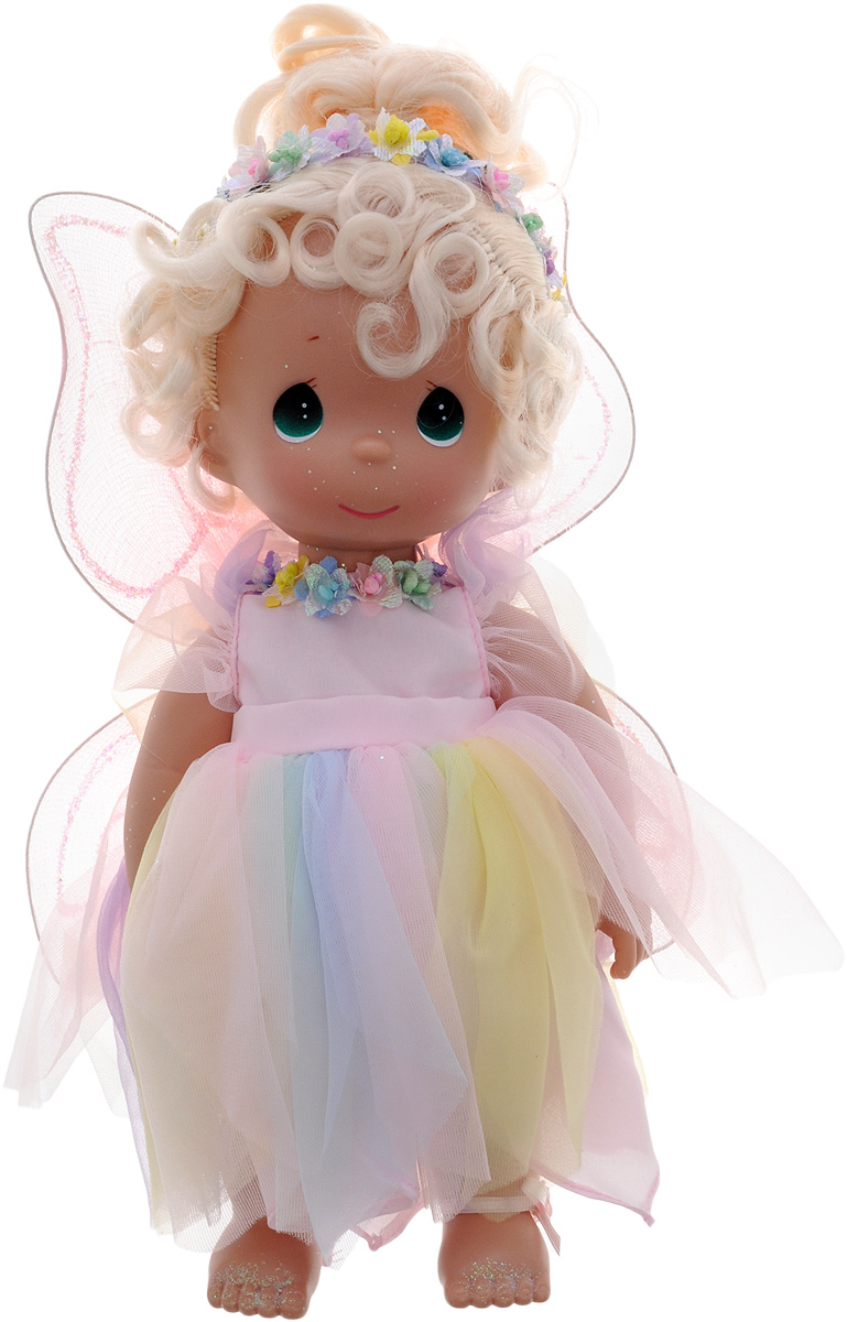 Precious Moments Кукла Сад феи4530 Precious Moments Кукла Сад феи4530Коллекция кукол Precious Moments ростом выше 30 см насчитывает на сегодняшний день более 600 видов. Куклы изготавливаются из качественного, безопасного материала и имеют пять базовых точек артикуляции. Каждый год в коллекцию добавляются все новые и новые модели. Каждая кукла имеет свой неповторимый образ и характер. Она может быть подарком на память о каком-либо событии в жизни. Куклы выполнены с любовью и нежностью, которую дарит нам известная волшебница - создатель кукол Линда Рик! Кукла Сад феи одета в яркое платье с блестящими крыльями, которые можно с легкостью отстегнуть. Ее прическу украшает разноцветный венок. Одежда у куклы съемная. У девочки светлые волосы и большие зеленые глаза. Игра с куклой разовьет в вашей малышке чувство ответственности и заботы. Порадуйте свою принцессу таким великолепным подарком!
