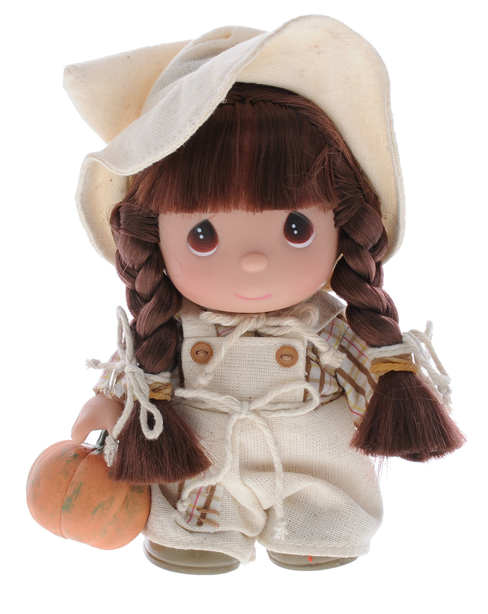 Precious Moments Мини-кукла Ноябрь5373 Precious Moments Мини-кукла Ноябрь5373Какие же милые эти куколки Precious Moments. Создатель этих очаровательных крошек настоящая волшебница - Линда Рик - оживила свои творения, каждая кукла обрела свой милый и неповторимый образ. Эти крошки могут сопровождать вас в чудесных странствиях и сделать каждый момент вашей жизни незабываемым! Мини-кукла Ноябрь одета в легкий светлый костюм и остроконечную шляпу. Волосы заплетены в две косички. На милом личике большие карие глаза. В руке куколка держит тыкву. Благодаря играм с куклой, ваша малышка сможет развить фантазию и любознательность, овладеть навыками общения и научиться ответственности.