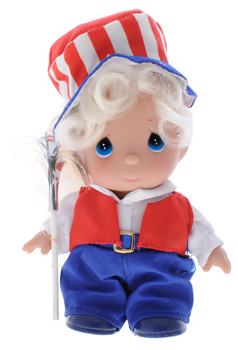 Precious Moments Мини-кукла Июль5369 Precious Moments Мини-кукла Июль5369Какие же милые эти куколки Precious Moments. Создатель этих очаровательных крошек настоящая волшебница - Линда Рик - оживила свои творения, каждая кукла обрела свой милый и неповторимый образ. Эти крошки могут сопровождать вас в чудесных странствиях и сделать каждый момент вашей жизни незабываемым! Мини-кукла Июль одета в синие брючки, белую рубашку и красную жилетку. На голове у куколки шляпа в цвет костюма. Светлые длинные волосы куклы убраны в хвост. У девочки большие синие глаза. В руке куколка держит волшебную палочку. Благодаря играм с куклой, ваша малышка сможет развить фантазию и любознательность, овладеть навыками общения и научиться ответственности. Порадуйте свою принцессу таким прекрасным подарком!