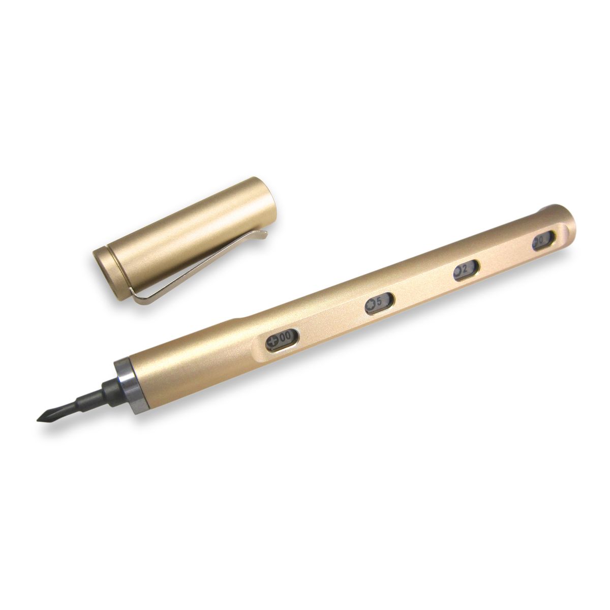 Мультитул Mininch Tool pen mini Champagne Gold. TPM-006TPM-006 Мультитул Mininch Tool pen mini Champagne Gold. TPM-006TPM-006Tool pen Мини – компактный набор отверток в виде механического карандаша. Материал корпуса – Алюминий. ВЕС - 46 ГР. DM -12,8 ММ. ДЛИНА – 133,5 ММ. 5 БИТ В КОРПУСЕ. В наборе маркированные биты с плоским и крестообразным шлицем, шестигранники и шлиц типа Torx. Магнитный колпачок. Биты из углеродистой стали S2. В наборе 22 бит. БИТЫ: ВЕС 4,5 ГР. DM 7,1 ММ. ДЛИНА 35,6 ММ. Цвет - Шампань. Гарантия - 1год.