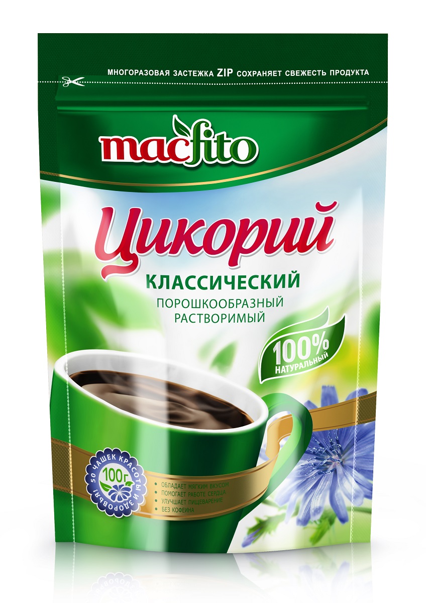 MacFito цикорий классический, 100 г4620004391049 MacFito цикорий классический, 100 г4620004391049Свойства полезного цикория сохранены в растворимом напитке MacFito. Природная сила в каждой чашке. Будьте здоровы с MacFito.