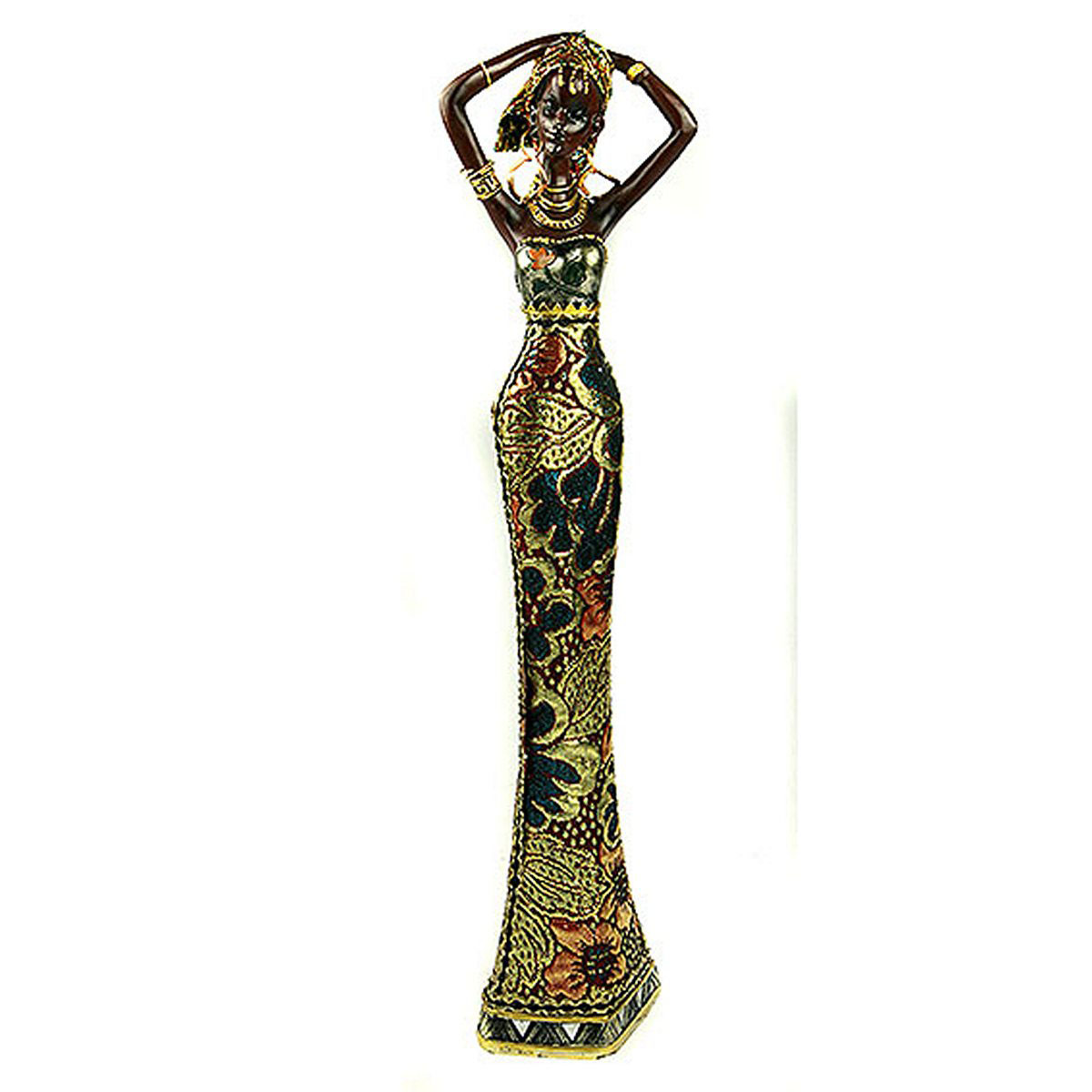 Статуэтка Русские Подарки Африканка, 10 х 8 х 35 см26150 Статуэтка Русские Подарки Африканка, 10 х 8 х 35 см26150Статуэтка Русские Подарки Африканка, изготовленная из полистоуна, имеет изысканный внешний вид. Изделие станет прекрасным украшением интерьера гостиной, офиса или дома. Вы можете поставить статуэтку в любое место, где она будет удачно смотреться и радовать глаз. Правила ухода: регулярно вытирать пыль сухой, мягкой тканью.