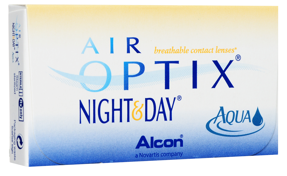 Alcon-CIBA Vision контактные линзы Air Optix Night & Day Aqua (3шт / 8.4 / -2.25)44349 Alcon-CIBA Vision контактные линзы Air Optix Night & Day Aqua (3шт / 8.4 / -2.25)44349Само название линз Air Optix Night & Day Aqua говорит само за себя - это возможность использования одной пары линз 24 часа в сутки на протяжении целого месяца! Это уникальные линзы от мирового производителя Сiba Vision, не имеющие аналогов. Их неоспоримым преимуществом является отсутствие необходимости очищения и ухода за линзами. Линзы рассчитаны на непрерывный график ношения. Изготовлены из современного биосовместимого материала лотрафилкон А, который имеет очень высокий коэффициент пропускания кислорода, обеспечивая его доступ даже во время сна. Наивысшее пропускание кислорода! Кислородопроницаемость контактных линз Air Optix Night & Day Aqua - 175 Dk/t. Это более чем в 6 раз больше, чем у ближайших конкурентов. Еще одно отличие линз Air Optix Night & Day Aqua - их асферический дизайн. Множественные клинические исследования доказали, что поверхность линз устраняет асферические аберрации, что позволяет вам видеть более четко и повышает остроту зрения. Ежемесячные...