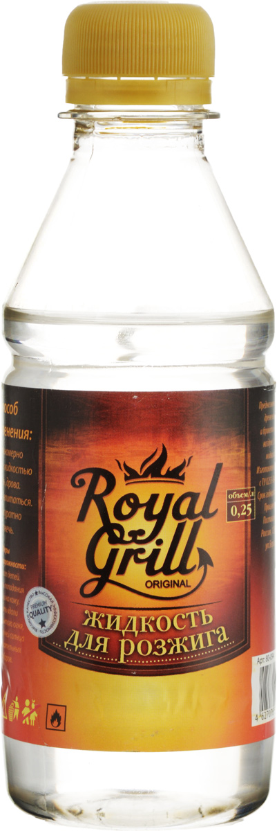 Жидкость для розжига RoyalGrill, 0,25 л80-094 Жидкость для розжига RoyalGrill, 0,25 л80-094Жидкость RoyalGrill предназначена для розжига древесного угля, дров, брикетов и другого твердого топлива. Затопить камин, разжечь костер и мангал - эта жидкость справиться очень легко. Способ применения: 1. Равномерно полить жидкостью уголь, дрова. 2. Дать впитаться. 3. Аккуратно разжечь. Меры предосторожности: Беречь от детей. Избегать попадания в глаза и на кожу. Хранить вдали от открытого огня, прямых лучей солнца и нагревательных приборов. Состав: смесь жидких парафинов.